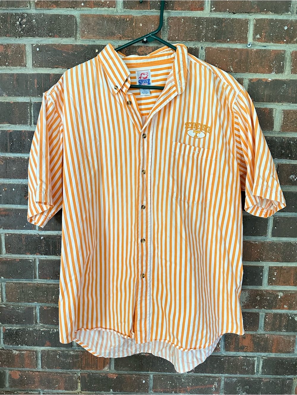 Vintage 1990s Tennessee Volunteers Spike Sports Striped Button Down Shirt